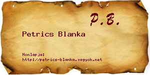 Petrics Blanka névjegykártya